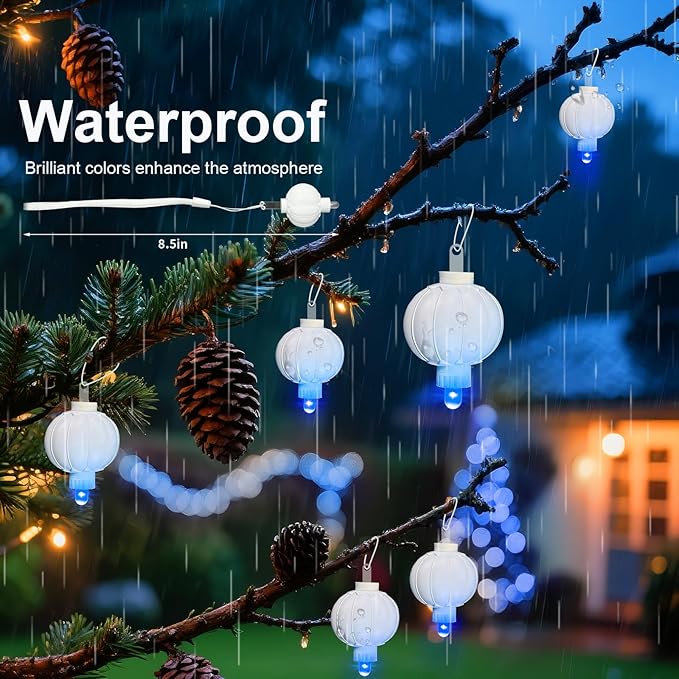 Aogist 24 Pack Small LED Lights Battery Powered Waterproof Hanging Light Last 48 Hours for Paper Lanterns,Balloons,Floral,Weddings & Festival Christmas Decorations,Blue