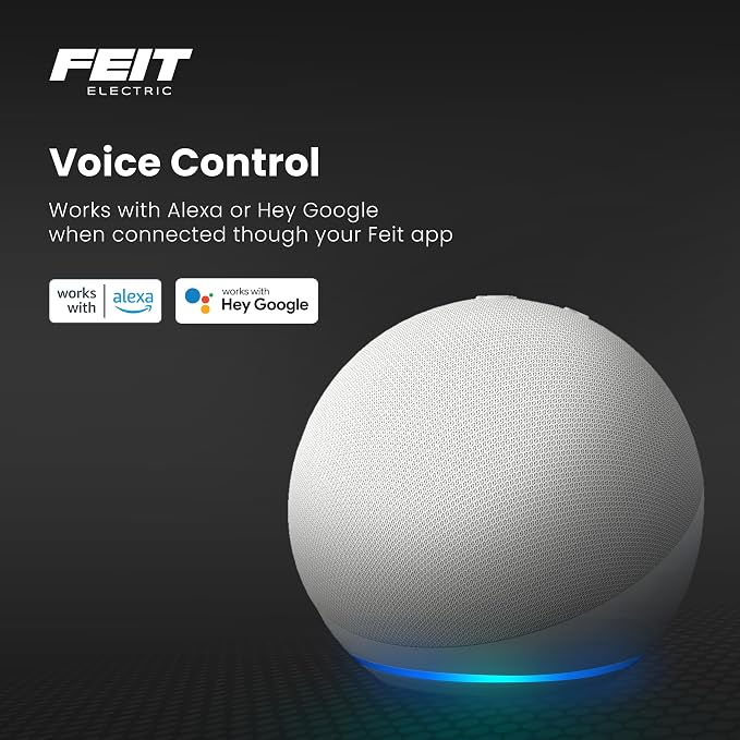 Feit Electric A19 LED Smart LED Light Bulb, 40W Eq, RGB Color Changing | Dimmable, Straight Filament, 2.4GHz Wi-Fi, App/Voice Control, Works with Alexa/Google Asst, Ideal for Decorative Fixtures