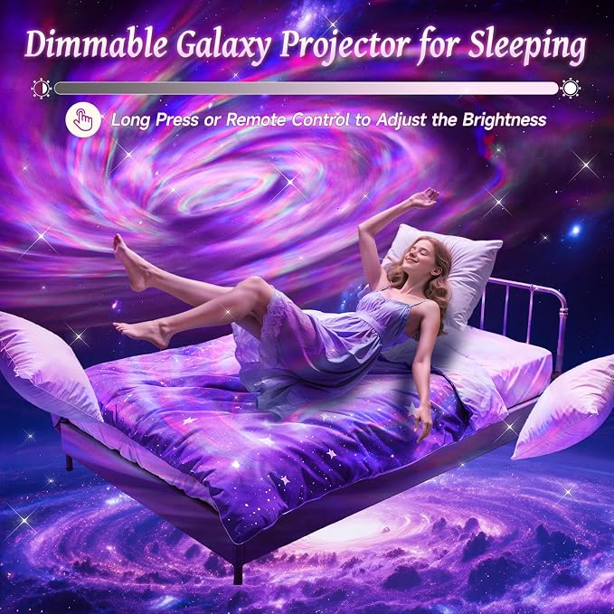 Space Projector for Bedroom, 18 Colors Hologram Cube Galaxy Projector for Bedroom, Dimmable Galaxy Light Projector for Bedroom,Remote Galaxy Lamp for Bedroom,Kids Night Light Projector for Teen Gifts