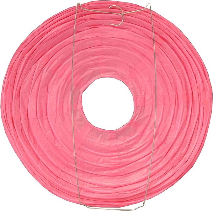 Mudra Crafts Hot Pink Paper Lanterns Wedding Party Decorations - 12 in 10 Round Hanging Ceiling Lanterns, 10 Pack, Decorative Lamp Shades