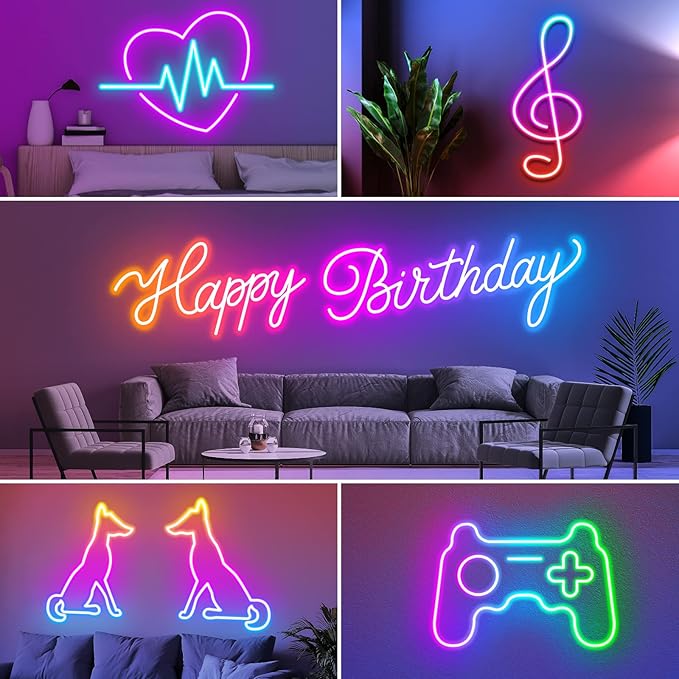 AILBTON 200Ft Neon Rope Lights,Flexible Led Rope Lights Control with App/Remote,Multiple Modes RopeLights,IP65 Outdoor RGB Led Neon Lights NonWater Resistant,Music Sync Gaming Led NeonLight Strip