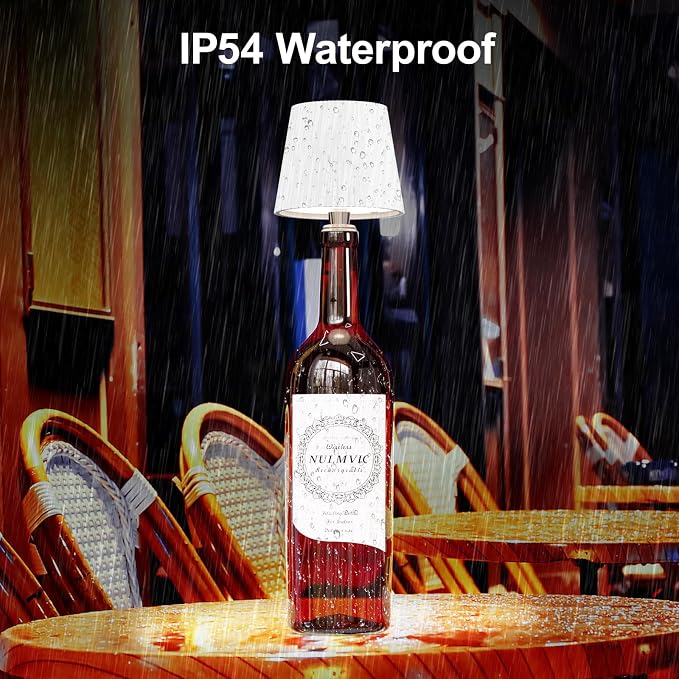 2 Pack Wine Bottle Lamps, 2026 New 3 Color Rechargeable Wireless Bottle Lamps, Bottle Light for Liquor Bottles with Touch Dimming for Parties, Restaurants & Home Decor（White）