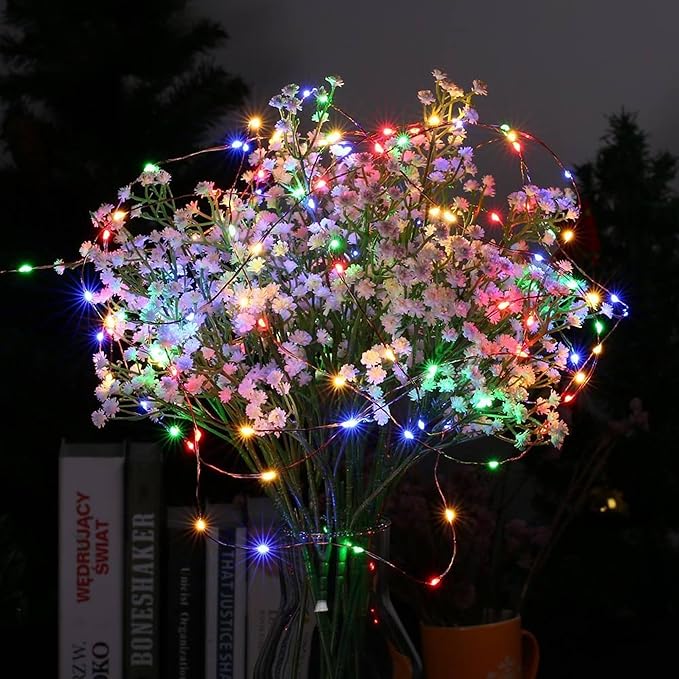 Joomer Fairy String Lights 33FT 100 LEDs Plug in Fairy Lights Indoor Copper Wire String Light DIY for Bedroom, Parties, Wedding, Christmas, Outdoor,Indoor Decoration (Multicolor, Non-Connectable)