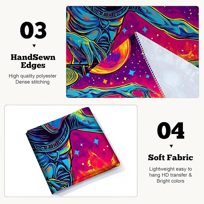 BVBOX Blacklight Space Astronaut Tapestry UV Reactive Galaxy Planet Glow in Dark Tapestries Black Light Poster Neon Wall Hanging Art for bedroom Living Room (Alien1-3M)
