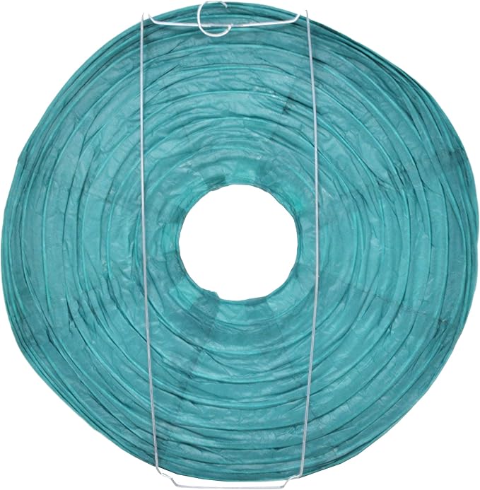 Mudra Crafts Teal Paper Lanterns Wedding Party Decorations - 12 in 10 Round Hanging Ceiling Lanterns, 10 Pack, Decorative Lamp Shades