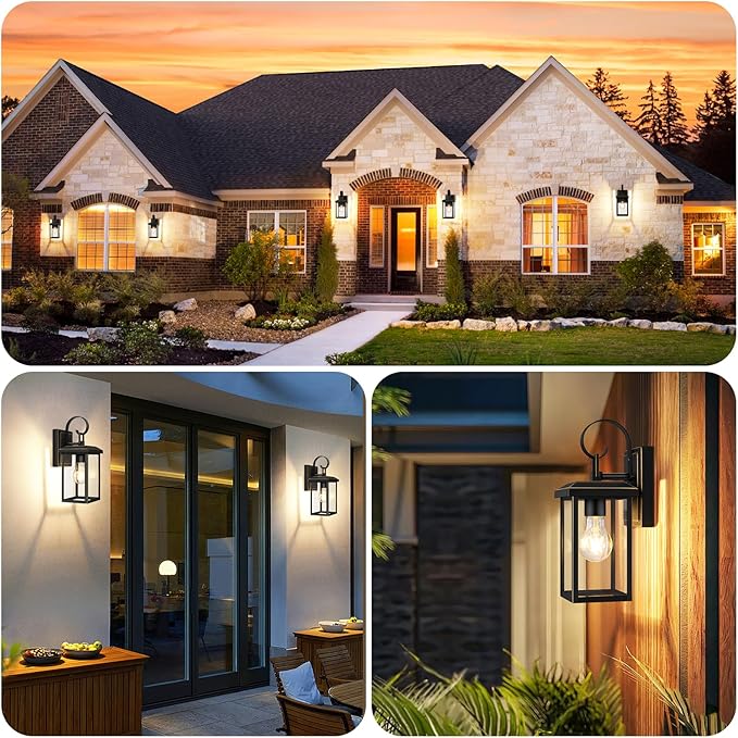 BesLowe 2-Pack Outdoor Wall Light Fixtures, Exterior Lighting Fixtures Wall Mount, Waterproof Porch Lights Outdoor Wall Sconces Lanterns, Modern Outside Lights for House Front Door Garage, Bronze