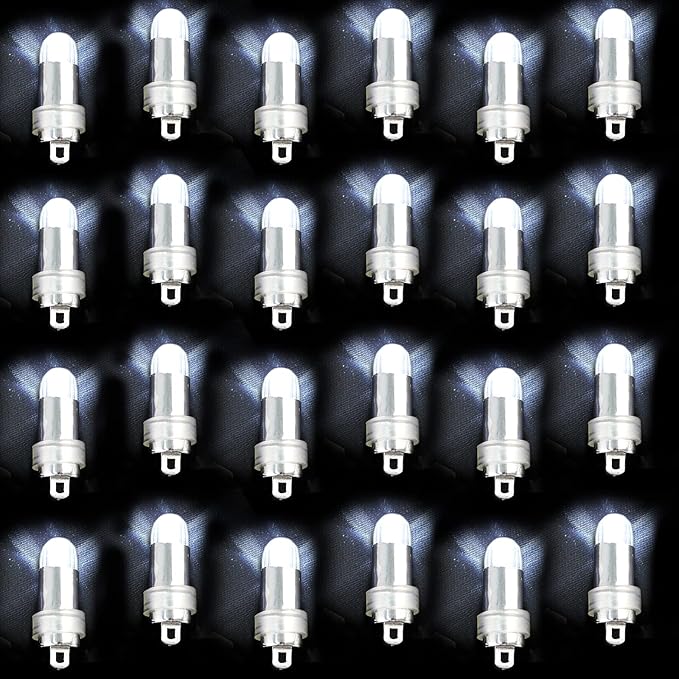 Non-Blinking LED Balloon Lights for Balloon Paper Lantern Party Decoration (24, White)