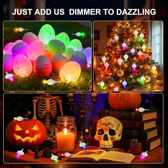 Aogist 48 Pack Small LED Lights Battery Powered Waterproof Hanging Twinkle Light Last 48 Hours for Paper Lanterns,Balloons,Floral,Weddings & Festival Christmas Decorations,Multicolor-Color Changing