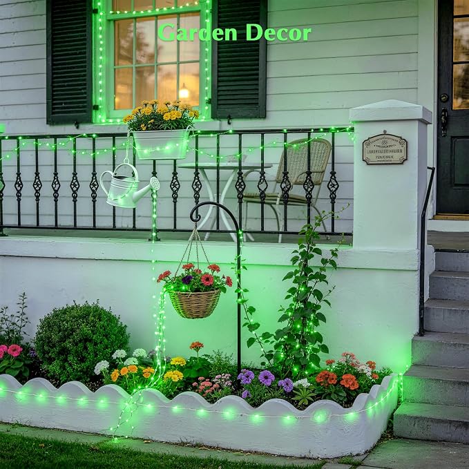 JMEXSUSS 100 LED Green Halloween Fairy Lights Plug in with Remote | 33 ft Green String Twinkle Christmas Light for Indoor Outdoor Christmas Tree Garden Home Party Decor, with Wheel