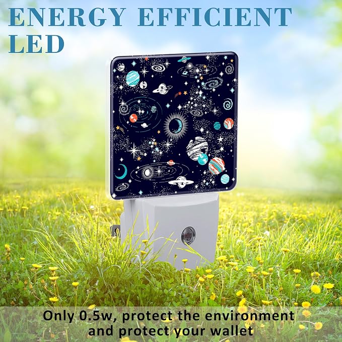 Night Light for Kids Girls Boys, Space Galaxy Constellation LED Night Light Plug into Wall with Dusk to Dawn Sensor for Room Decor, Hallway, Kitchen, Bathroom, Nursery, Stairs