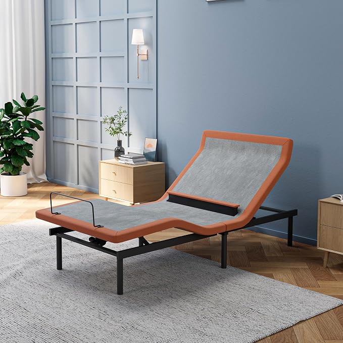 ESHINE Twin XL Adjustable Bed Frame with Lumbar Support Dual USB | Bed Base, Head-Pillow-Tillt, Under Bed Light, Smart App, Zero Gravity, Ergonomic Incline, Wireless Remote, 6000 Series