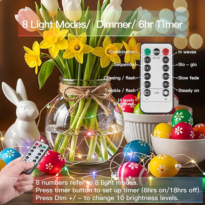 66ft 200 LED Outdoor String Lights, Multi Color Fairy Lights Battery Operated with Remote, Led Twinkle Lights for Bedroom, Backyard, Wedding, Tree, Mason Jar, Wall, Centerpiece, Christmas