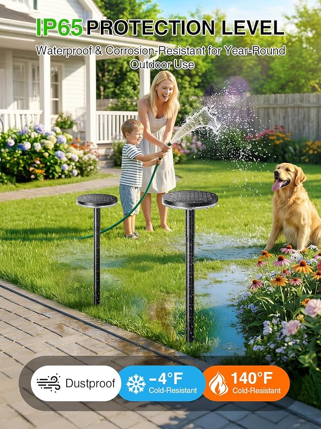 KOOPER 3X Larger & Taller Solar Pathway Lights Outdoor, 6 Pack Metal Solar Powered Garden Lights Waterproof, 2 Lighting Modes Adjustable Solar Landscape Path Lights for Outside Yard Walkway Driveway