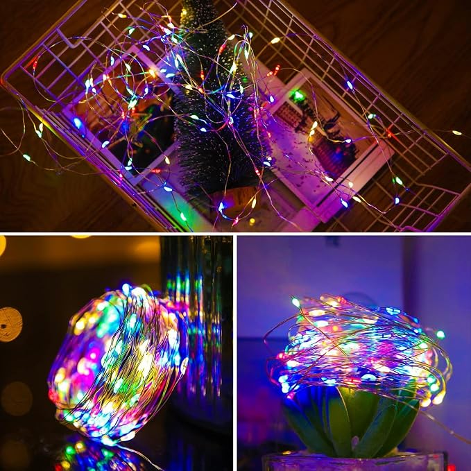 16 Pack 30 Led Fairy Lights Battery Operated String Lights 10 Feet Waterproof Twinkle Lights Mason Jar Lights Silver Wire Fireflyfor Christmas Party Multicolor…