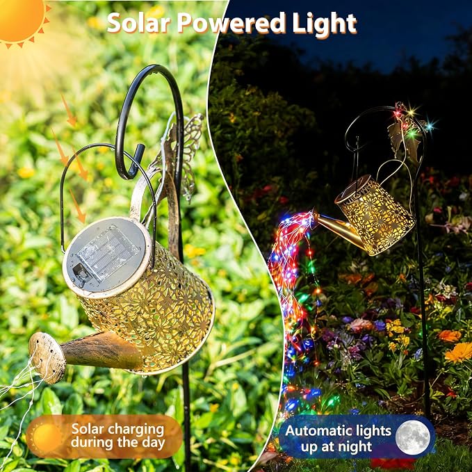 Solar Watering Can Light, Solar Outdoor Decorative, Garden Decor Lights | for Yard, IP65 Waterproof Hanging Lantern Landscape Lights, Garden Gifts for Mom, Grandma Women Birthday