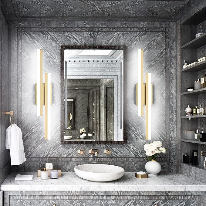 PRESDE 24 Inch LED Vanity Light Brushed Gold Bathroom Light Fixtures Over Mirror Modern Bath Lighting Bar 5CCT