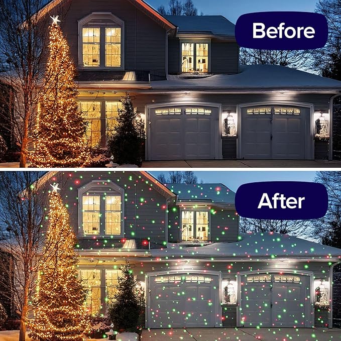 Star Shower Ultra 9 Outdoor Laser Light Show, AS SEEN ON TV, New 9 Unique Patterns, Showers Home w/Thousands of Lights, 3 Color Combinations, Motion or Still, Up to 3200 Sq Ft, Holiday Projector