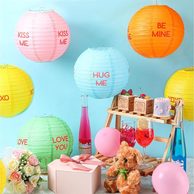 12 Pcs 10 Inch Hanging Paper Lanterns Party Decorations Pastel Classroom Decor for Birthday Back to School Party Decoration for Classrooms Wedding Birthday Ceilings(Fresh Color,Lovely)