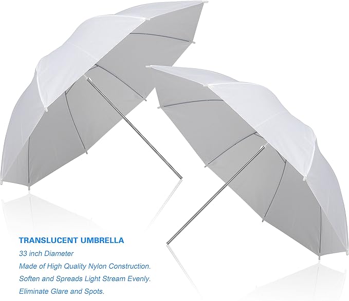 EMART Photography Umbrella Lighting Kit, 400W 5500K Photo Portrait Continuous Reflector Lights for Camera Video Studio Shooting Daylight (2 Packs)