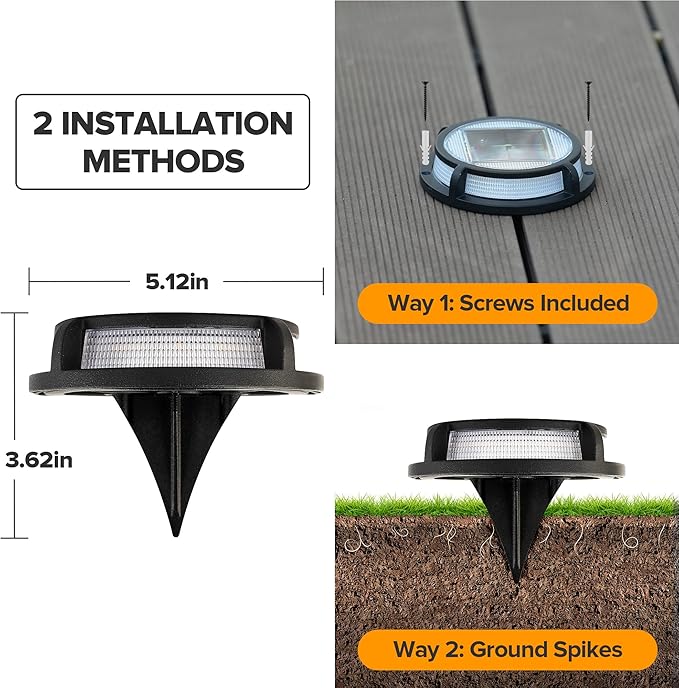 LUTEC 2 Pack Solar Deck Lights Driveway Dock 12 LEDs Light Solar Powered Outdoor Waterproof Road Markers for Step Sidewalk Stair Garden Ground Pathway Yard (Blue)