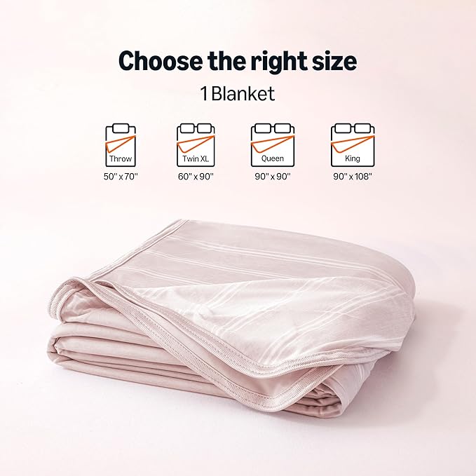 Amazon Basics Striped Cooling Blanket for Hot Sleepers, Reversible Lightweight Thin Throw Blanket for Bed, Couch and Sofa, Throw (50" x 70"), Pink Striped