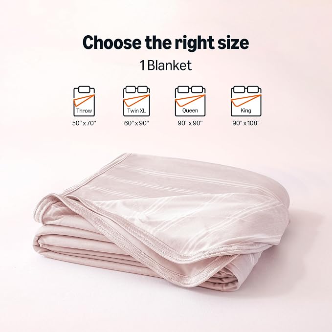 Amazon Basics Striped Cooling Blanket for Hot Sleepers, Reversible Lightweight Thin Throw Blanket for Bed, Couch and Sofa, Twin XL (60" x 90"), Pink Striped