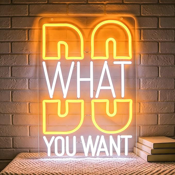 Positive Neon Lights Signs Neon Sign Led Sign Light for Wall Decor | Do What You Want Neon Sign for Room Decor,Positive Decoration,Motivational Wall Decor,Gift,5V USB Powered Dimmable
