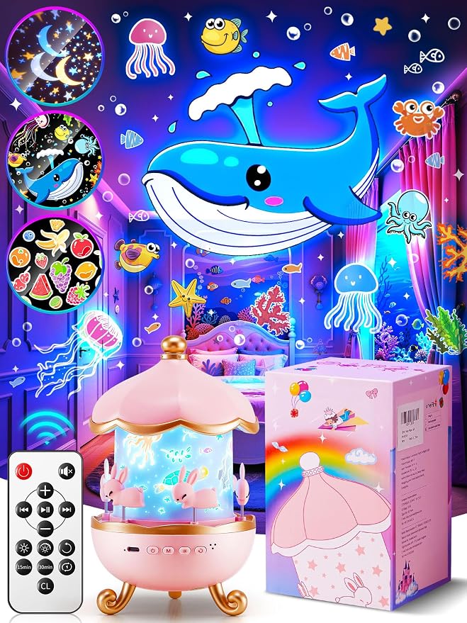 Sensory Toys for Kids with Autism, 15 Soothing Sounds+15 Films+ 315 Colors Night Light Projector, 360°+Easy Remote Control+Rechargeable Sensory lamp, Musical Sensory Toys for Sensory Room Must Haves