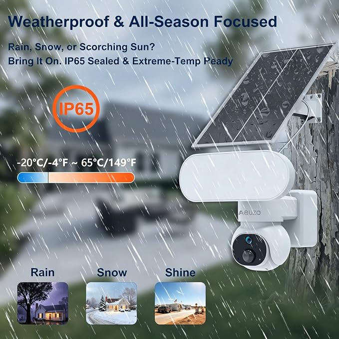 Solar Security Camera Wireless, 1500LM Floodlight & 2K PTZ | Color Night Vision, 64GB SD Included, 2.4G WiFi, Solar+Battery, AI Human Detection, 2-Way Audio, Siren Alarm, IP65 Waterproof