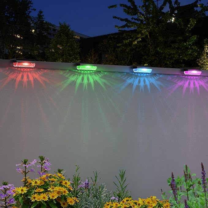 Mancra Solar Step Lights Outdoor, Solar Deck Lights Waterproof Outdoor Lighting for Patio Fence Stairs Post Railing Yard and Garden (Color Changing, 16 Pack)