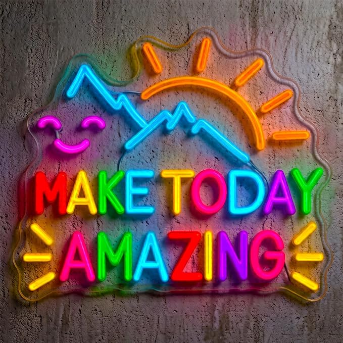 Neon Sign for Classroom, LED Motivational Wall Decor for Back to School | Make Today Amazing Neon Sign, Colorful Light Up Signs for Classroom, Kids Bedroom, Learning Space Inspirational Wall Decor