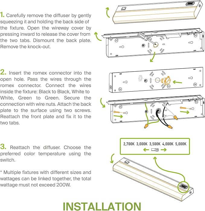 ASD 12 Pack 24 Inch Hardwired LED Under Cabinet Lights, On/Off & 5CCT Switch 2700K-5000K, 12W 1051LM, Direct Wire Low Profile Linkable Fixture, Dimmable Under Counter Kitchen Lighting, Bronze, UL