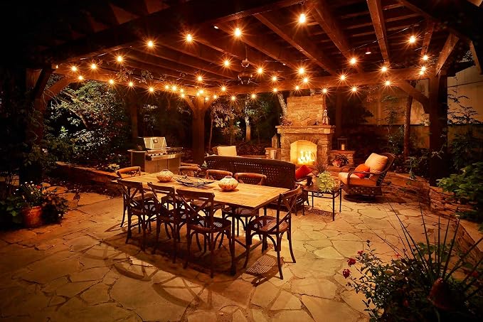 Lampat String Lights, LED 25 Light Bulbs 25Ft G40 Globe String Lights with Bulbs for Indoor/Outdoor Commercial Decor