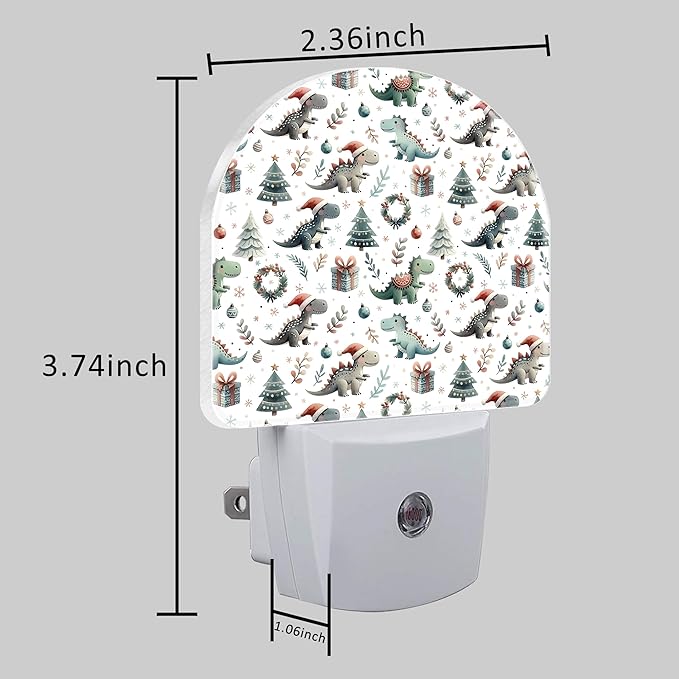 Night Light for Kids Girls Boys, Christmas Festive Cute Dinosaur LED Night Light Plug into Wall with Dusk to Dawn Sensor for Room Decor, Hallway, Kitchen, Bathroom, Nursery, Stairs