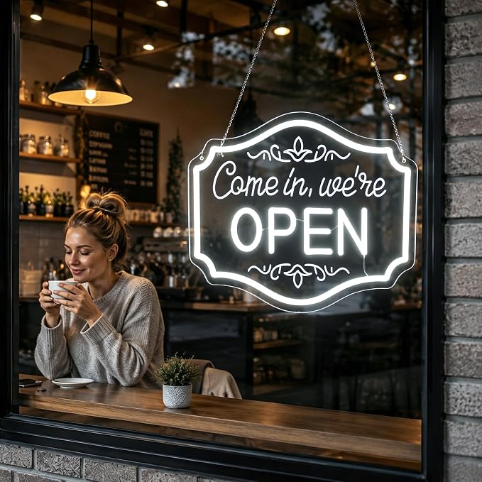 Neon Sign, Open Neon Signs for Wall Decor LED Signs Neon Light | Open Neon Sign for Business, Restaurant, Store, Shop, Bar Decor, Room Decor, Window, Gift, USB Powered