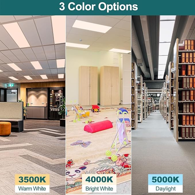 6 Pack 4X1 Led Flat Panel Light,0-10V Dimmable,3000K/4000K/5000K, 30W/40W/50W, Drop Ceiling Light for Mall, Officeroom, Garage
