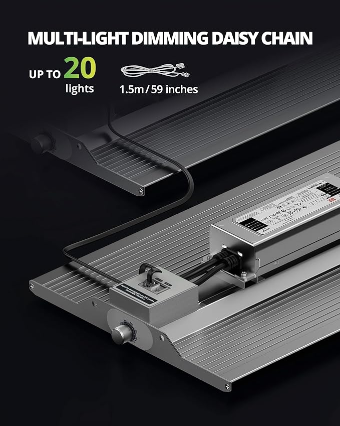 VIPARSPECTRA XS1500 LED Grow Lights for Seed Starting Compatible with Samsung LM301H Diodes and MeanWell Driver, Dimming Daisy Chain Grow Lights for Indoor Plants Full Spectrum for 2x2/3x3 Grow Tent