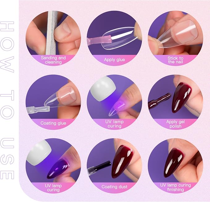 UV Nail Lamp - UV Light for Gel Nails, Flash Cure Lamp | LED Gooseneck Flash Cure Lamp for Nails, Manicure Dryer Black Light with Clamp, 365+395nm 5V 3W 4 Levels Dimming White