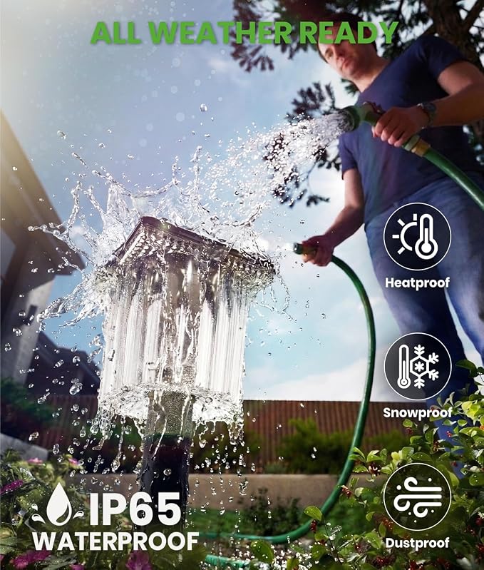 BITPOTT Super Bright Solar Pathway Lights 8 Pack, Adjustable Warm & Cold Solar Lights Outdoor Waterproof IP65, Auto On/Off, Outdoor Decor Light for Garden, Landscape, Path, Yard, Patio, Driveway