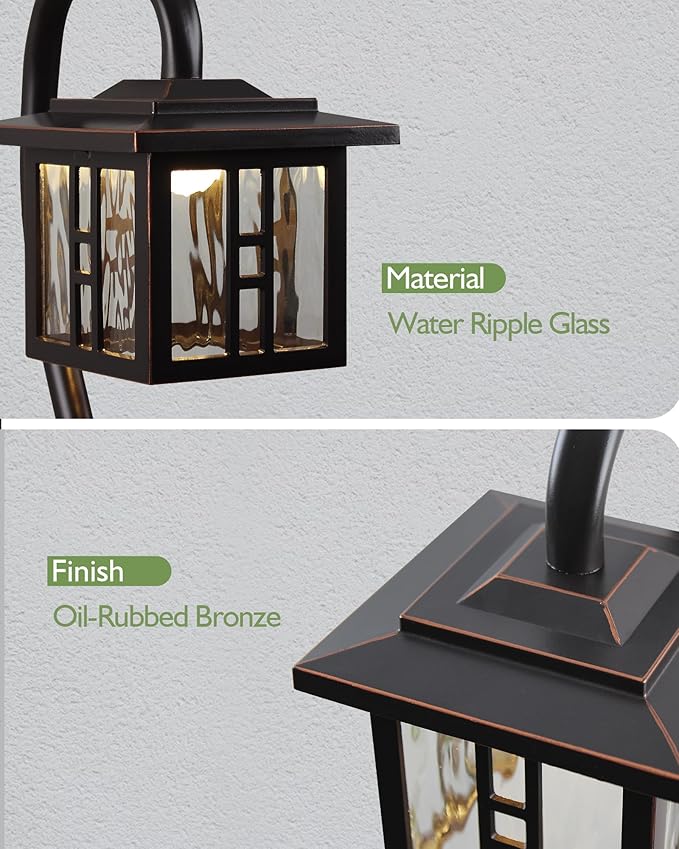 LITFIT Low Voltage Landscape Lighting Lanterns, 3W 185lm Oil-Rubbed Bronze Outdoor Pathway Lights for Garden, Die-Cast Aluminum, Waterproof, Outside Lights for House, 50,000H Integrated LED, 4Pack