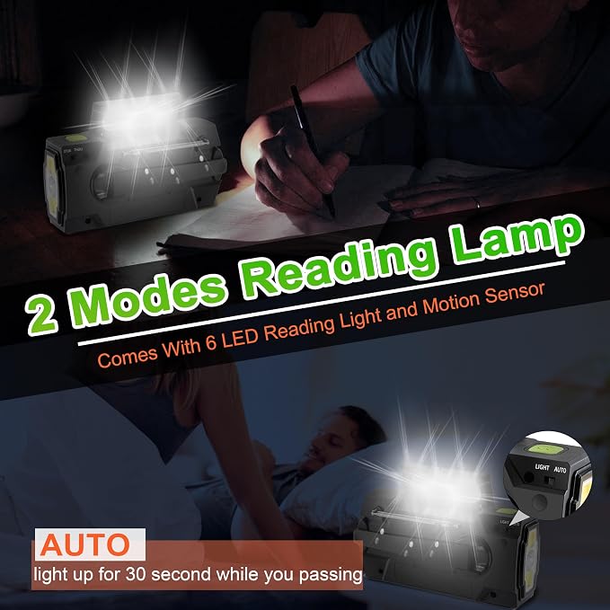 RunningSnail Emergency Crank Radio with 1W 3 Mode Flashlight & Reading Lamp | AM FM NOAA Weather Radio,Solar Power,Hand Crank,4000mAh Phone Charger,SOS for Home and Emergencies