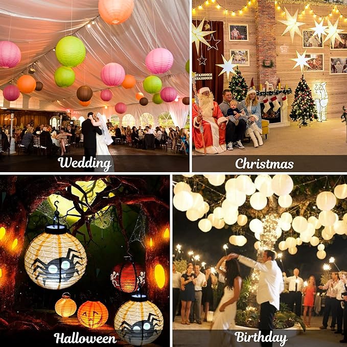 Battery Operated Paper Lantern Party Lights – 15 Pack LED Balloons Light for Star Paper Lanterns | Mini Battery Powered Bulbs for Party Craft ,Weddings & Festival Decorations (Warm White)