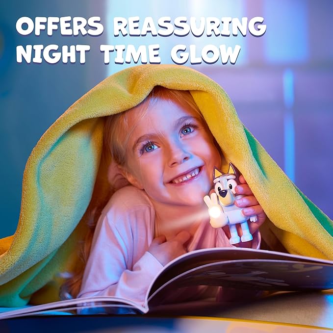 Bluey Goglow Dream Nightlight, 3-in-1 Interactive Toddler Light with Handy Flashlight and Sleep Timer, Soothing Night Light for Kids of Ages 2+