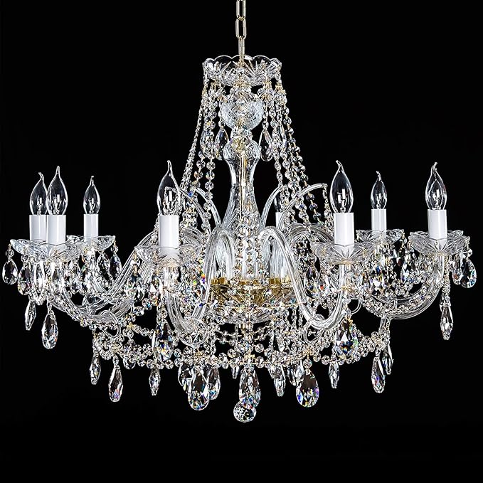AHIER 10Pcs Clear Crystal Teardrop Chandelier Prism Pendants Shiny Glass Crystals Beads for Light Lamp, Jewelry Making. (Teardrop)