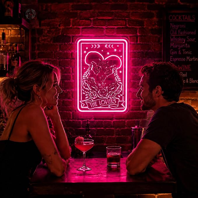 Neon Sign, Skull Neon Signs for Wall Decor LED Signs Neon Light | Skull Lover Neon Sign for Bedroom, Man Cave, Gaming Room, Home Decor, Skeleton Halloween Decor, Pink Decor, Gift, USB Powered