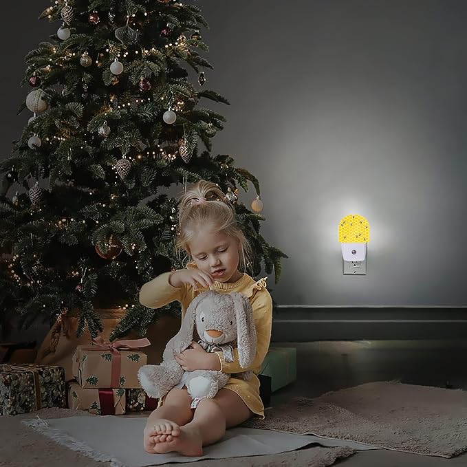 Night Light,Yellow Beehive Bees Night Lights Plug Into Wall for Boys Girls,Lamp for Stairway/Hallway/Bedroom Sleep Friendly