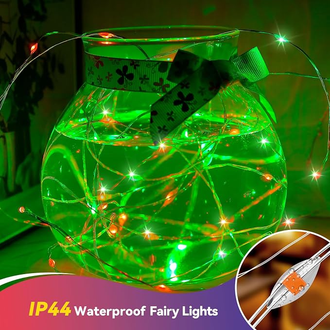 LitHome 4 Pack Christmas Fairy Lights Battery Operated Each 20FT 60 LED | Twinkle Lights with 2 Modes Indoor Outdoor, Waterproof Led Fairy Lights for Party Wreath Garland Table Decor, Red & Green
