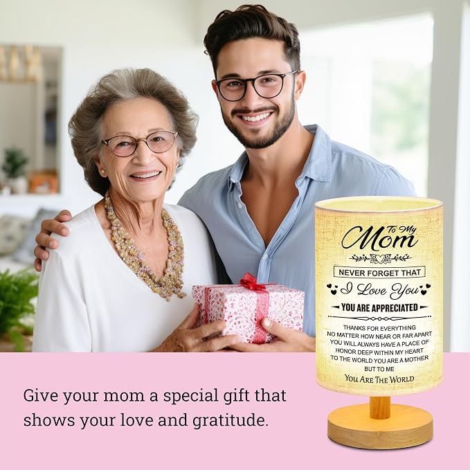 WSYEAR Birthday Gifts for mom from Son-Table Lamp Mom Gifts from Daughter for Mother Night Light Present for Mom Mothers Day Valentines Day Christmas