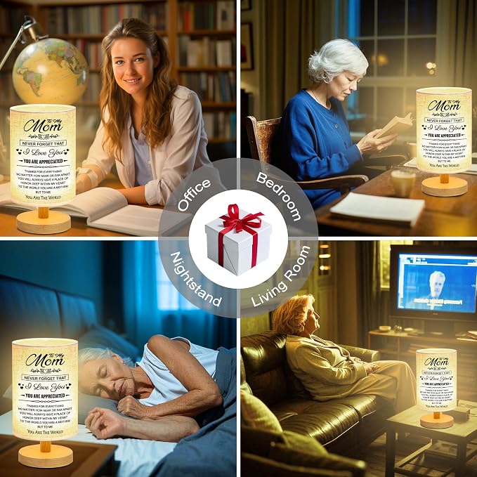 WSYEAR Birthday Gifts for mom from Son-Table Lamp Mom Gifts from Daughter for Mother Night Light Present for Mom Mothers Day Valentines Day Christmas