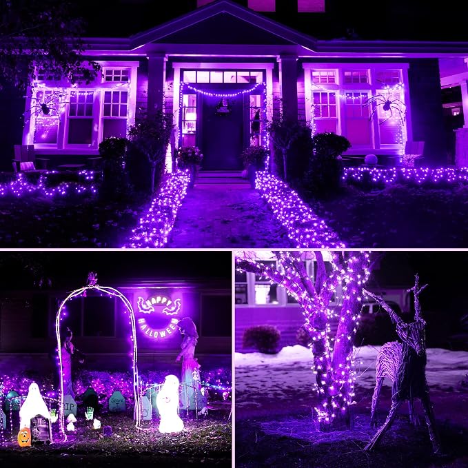 Twinkle Star LED String Curtain Light, Purple, 6 Inches | Indoor Outdoor, Halloween Wedding Party, Home Garden Bedroom Wall Decoration